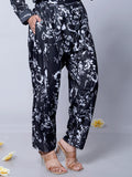 Close-up of Bottoms in Black Floral Printed Party Wear Co-ord Set