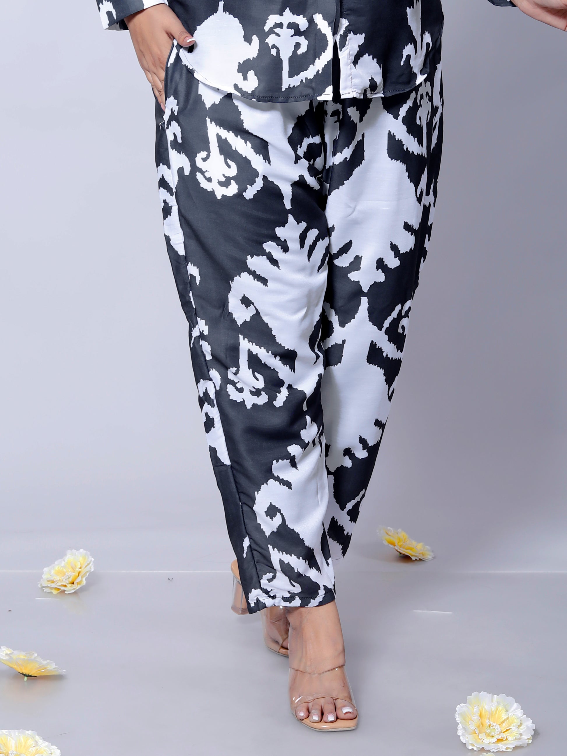 Black and White Co-ord Set styled for a party-ready look – Dia Mirza inspired bottom look