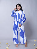 Stylish Blue White Co-ord Set Perfect for Brunch