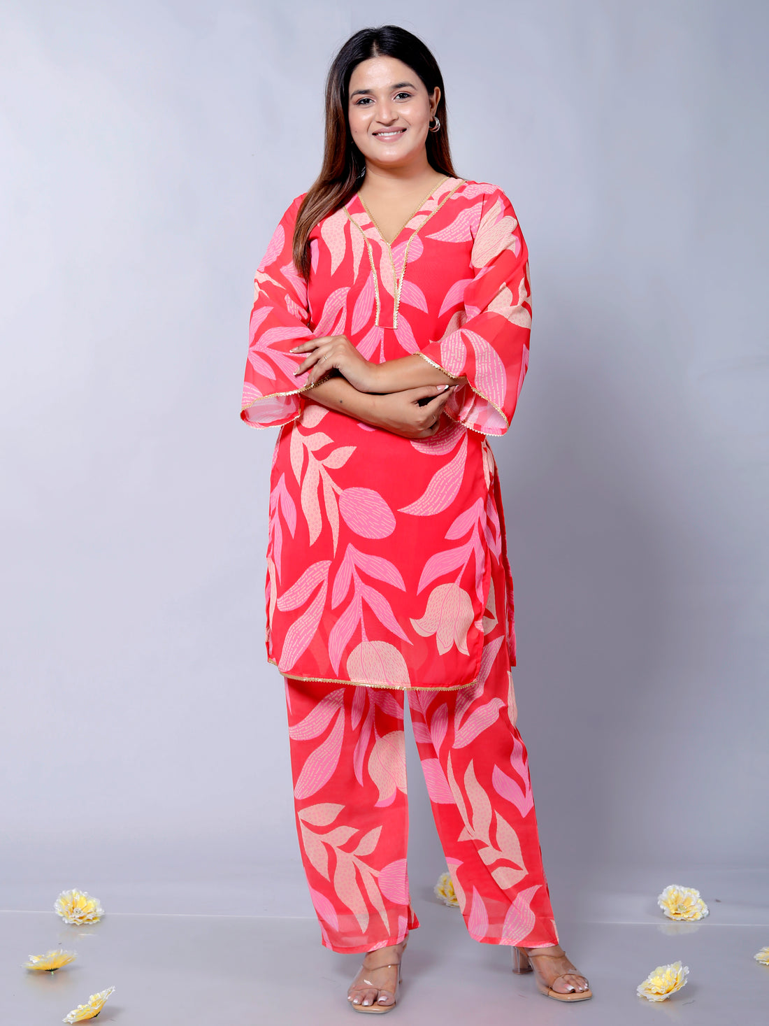 Women's Trendy Georgette Printed Co-Ord Set D6000