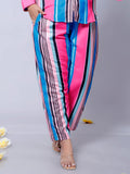 Detail of the pants in the Priyanka Chopra-inspired stripe printed co-ord set