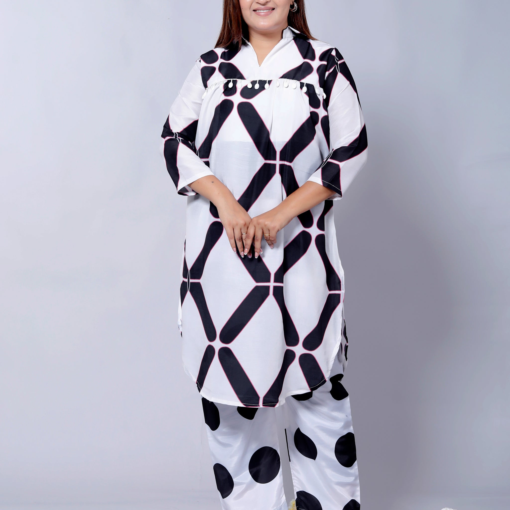 Elegant Clamp Printed Co-ord Set for Women D01196